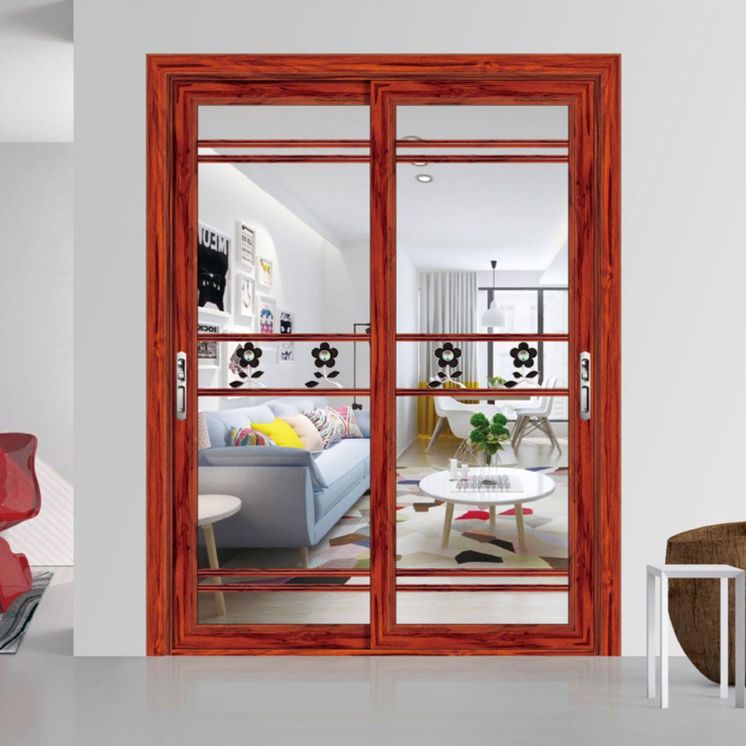 88平板-推拉/平開(kāi)門系列-OS-19043-紅酸枝